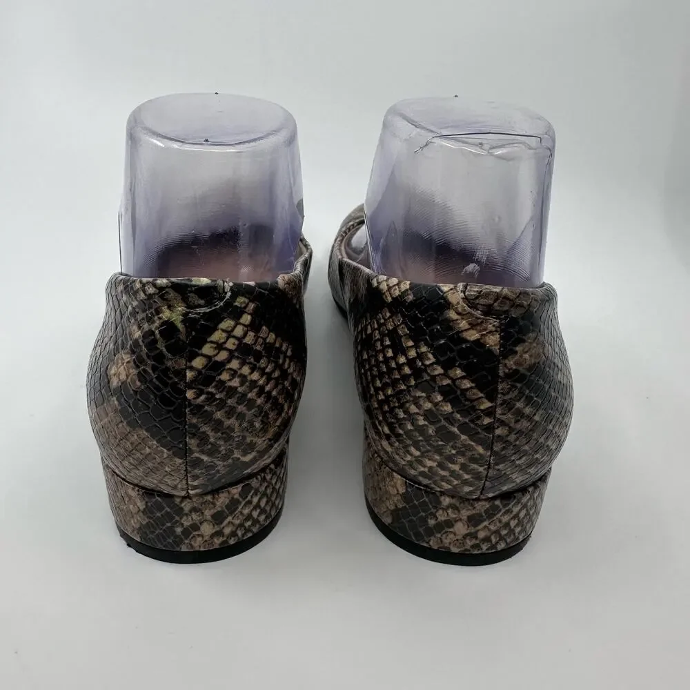 Easy Spirit Bell Snake Print Slip On Ballet Flats US 6.5-7 Leather Animal Print